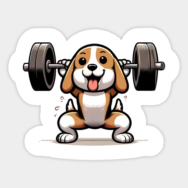 Beagle CrossFit Pro: Mastering the Jerk Sticker by Purrformance Wear